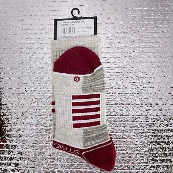 2 Pair Texas A&M Aggies Socks Strideline Crew Knit University NCAA Athletic Wear - Picture 5 of 12
